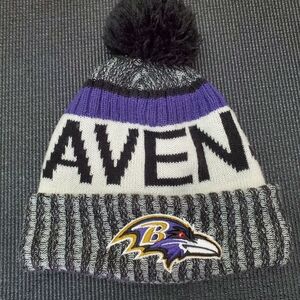 New Era Black and Purple Ravens Knit Hat